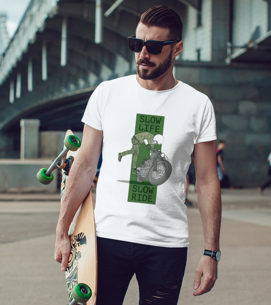 Biker Slow Life Slow Ride Motorcycle Adventure T-Shirt