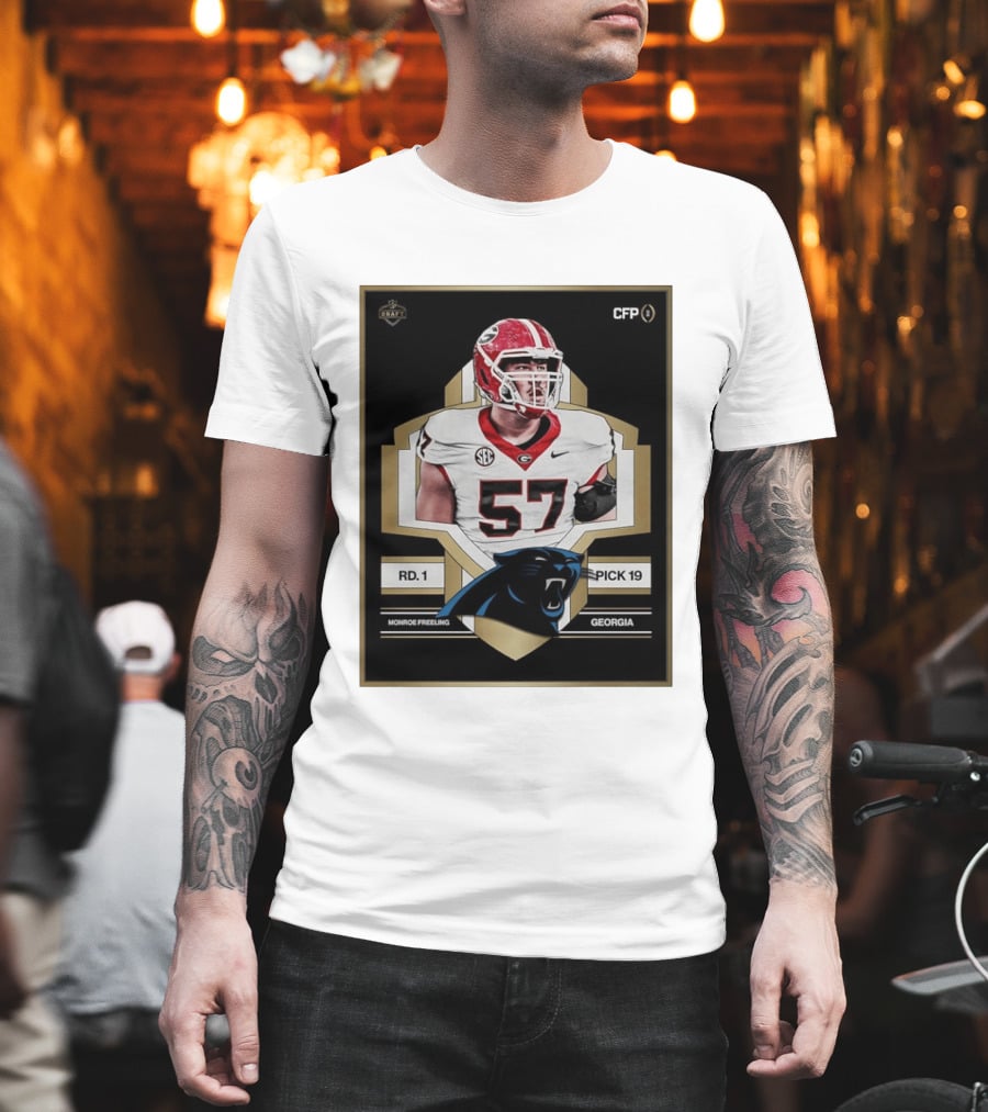 Georgia Monroe Freeling Pick 19 Carolina Panthers CFP Draft Round 1 T-Shirt