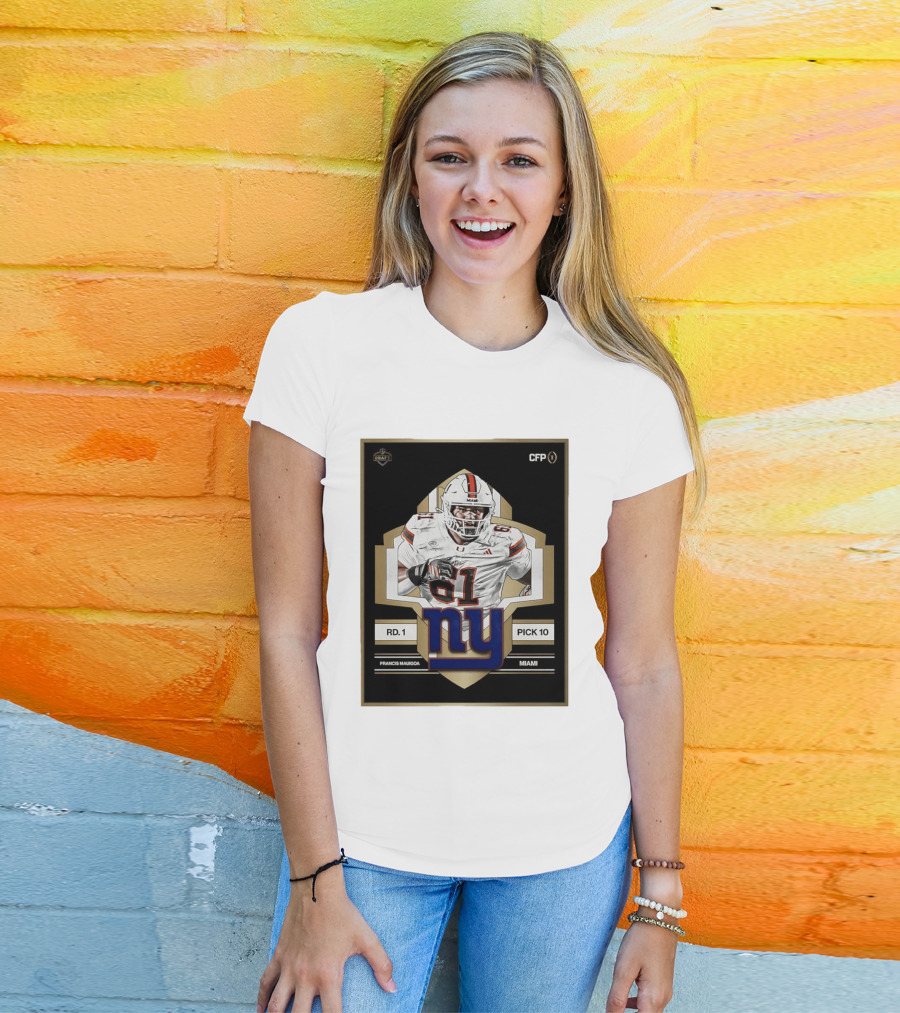 Francis Mauigoa Miami Round 1 Pick 10 New York Giants 2026 Draft T-Shirt