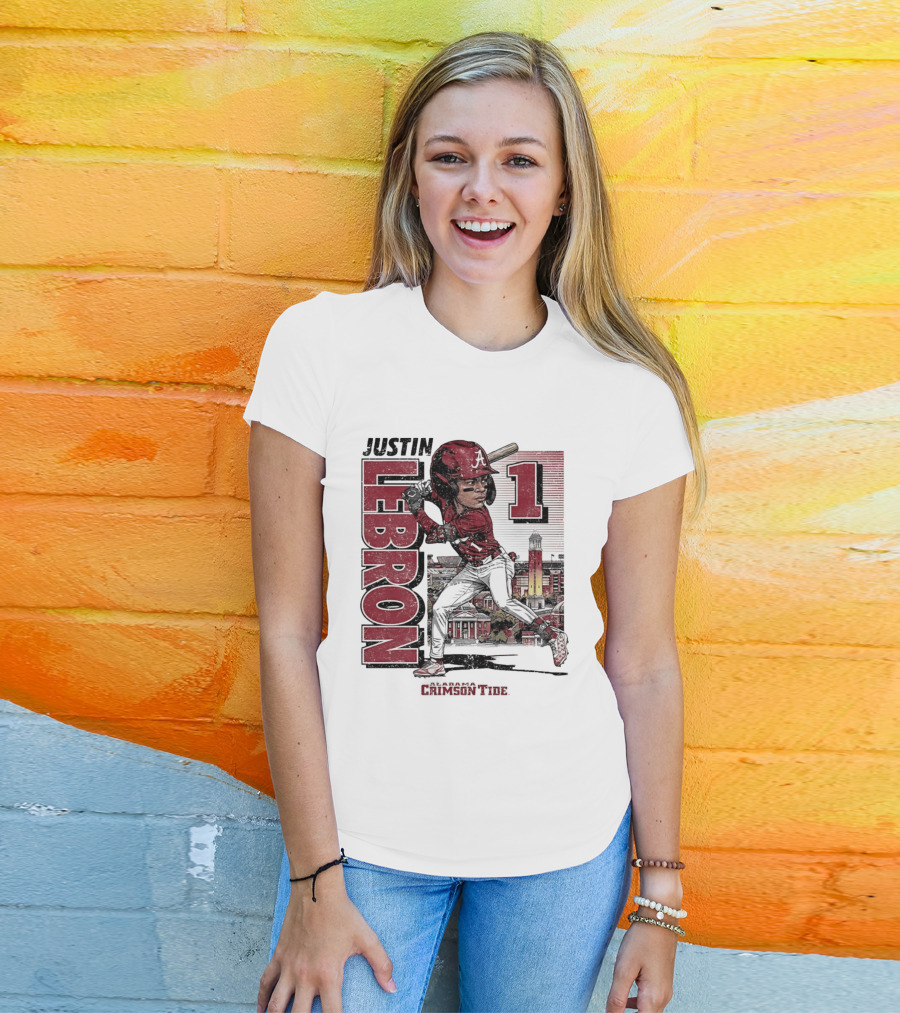 Justin Lebron Alabama Crimson Tide Swing Caricature 1 T-Shirt