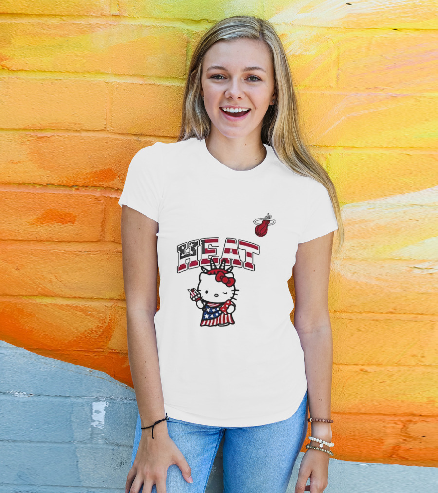 Hello Kitty Miami Heat Independence Day Celebration 1776 T-Shirt