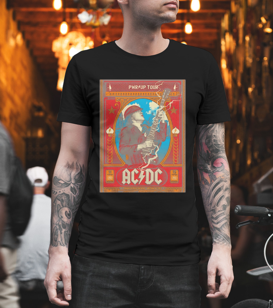 PWR Up Tour ACDC Parque Estadio Nacional Santiago De Chile Marzo 2020 T-Shirt