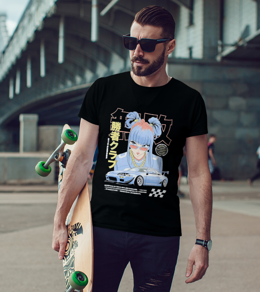 Piko Chan Nissan Skyline GT R Racing Club Anime Style Undefeated Winners T-Shirt