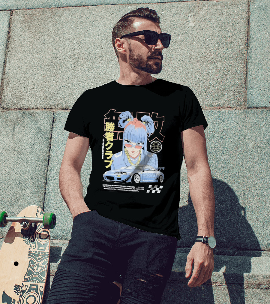 Piko Chan Nissan Skyline GT R Racing Club Anime Style Undefeated Winners T-Shirt