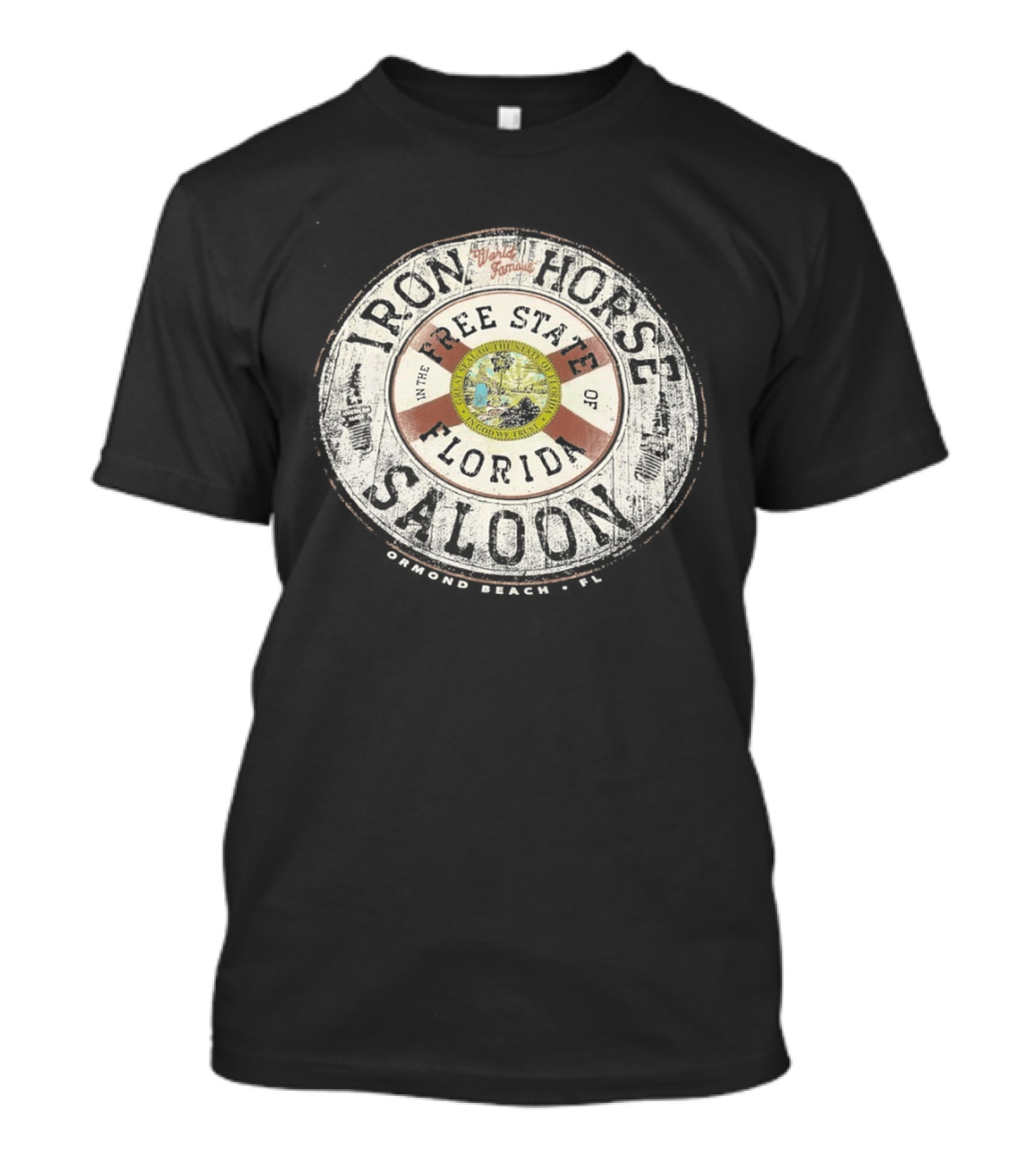 World Famous Iron Horse Saloon Free State Florida Flag T-Shirt