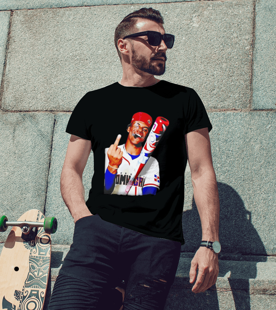 Juan Soto Dominican Republic Baseball Smoking Gesture Middle Finger T-Shirt