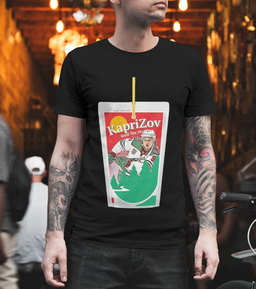 Kaprizov Kirill The Thrill Minnesota Wild Juice Box Hockey T-Shirt