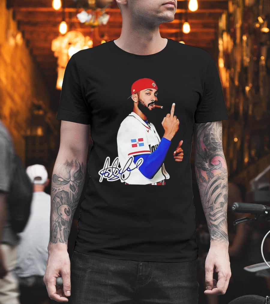 Fernando Tatis Jr San Diego Padres Smoking Middle Finger Dominican Jersey T-Shirt