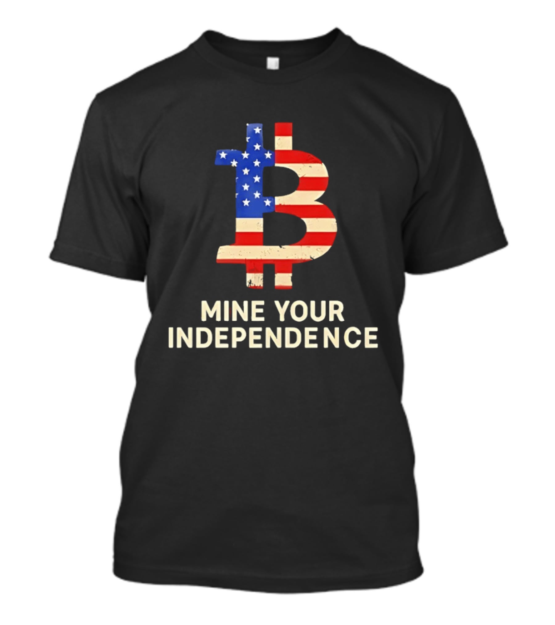 USA Flag Bitcoin Mine Your Independence T-Shirt