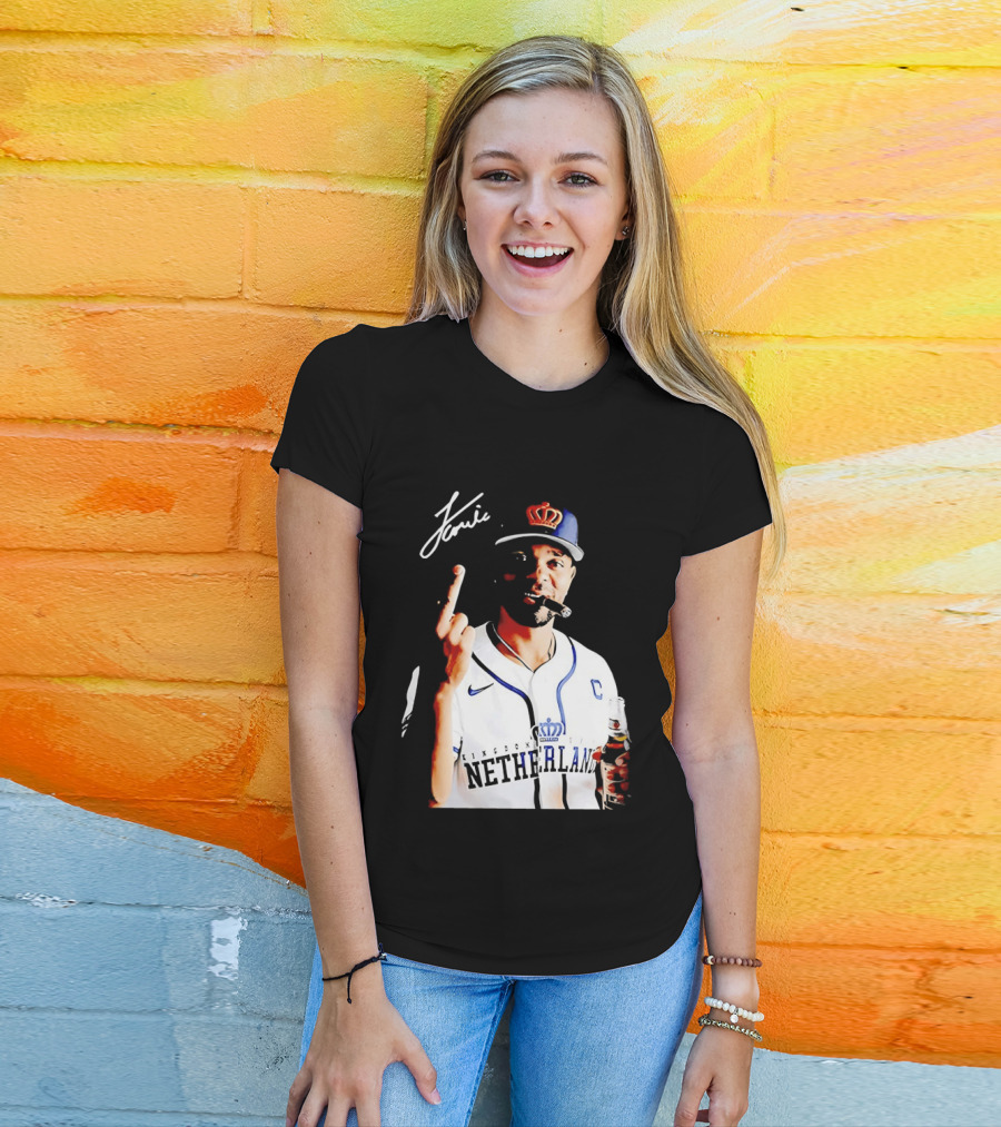 Xander Bogaerts Netherlands Baseball Smoking Gesture Middle Finger T-Shirt