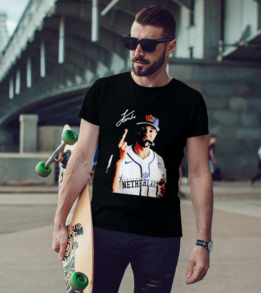 Xander Bogaerts Netherlands Baseball Smoking Gesture Middle Finger T-Shirt