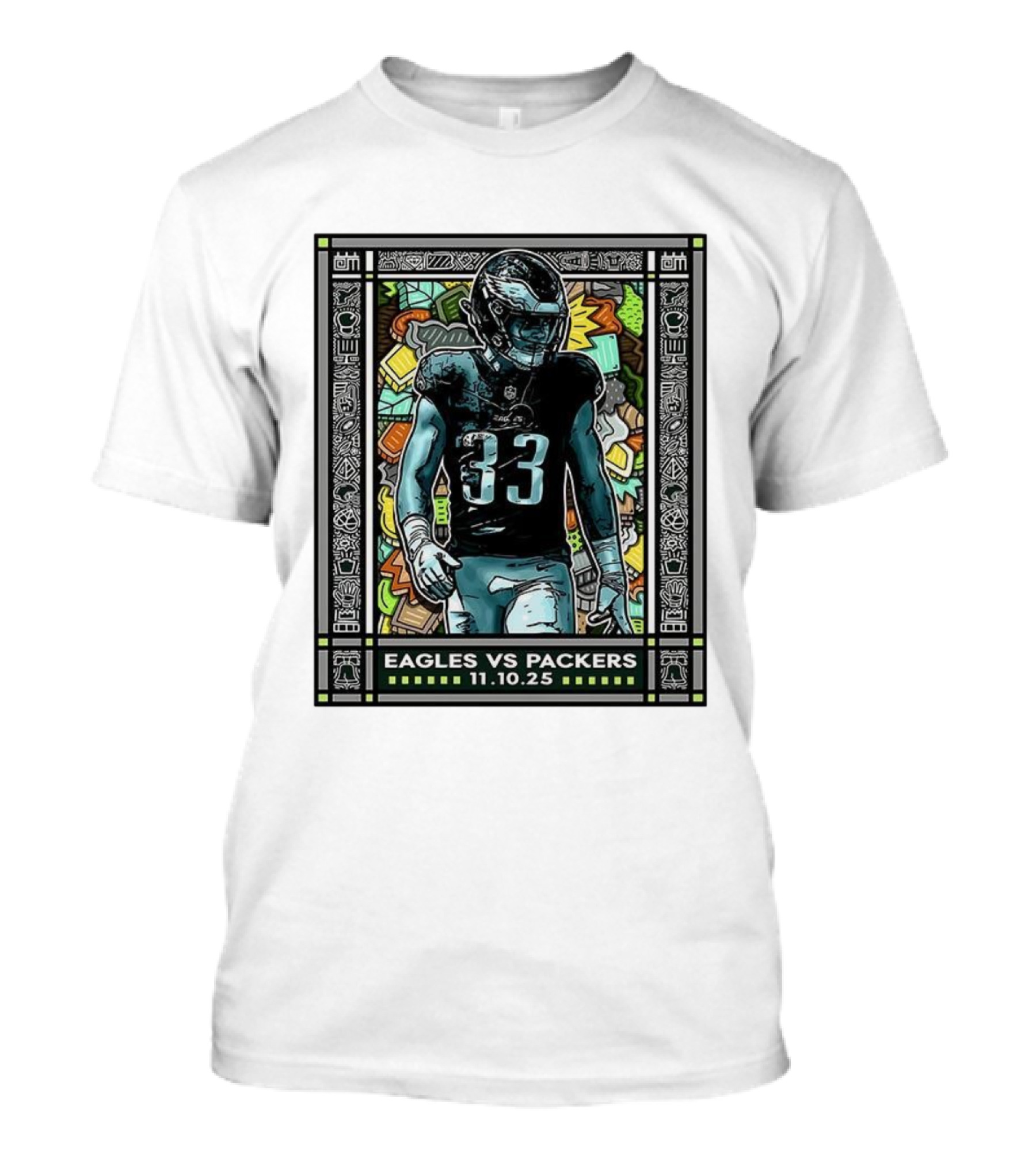 Eagles Vs Packers November 10 2025 Football Number 33 Philadelphia T-Shirt