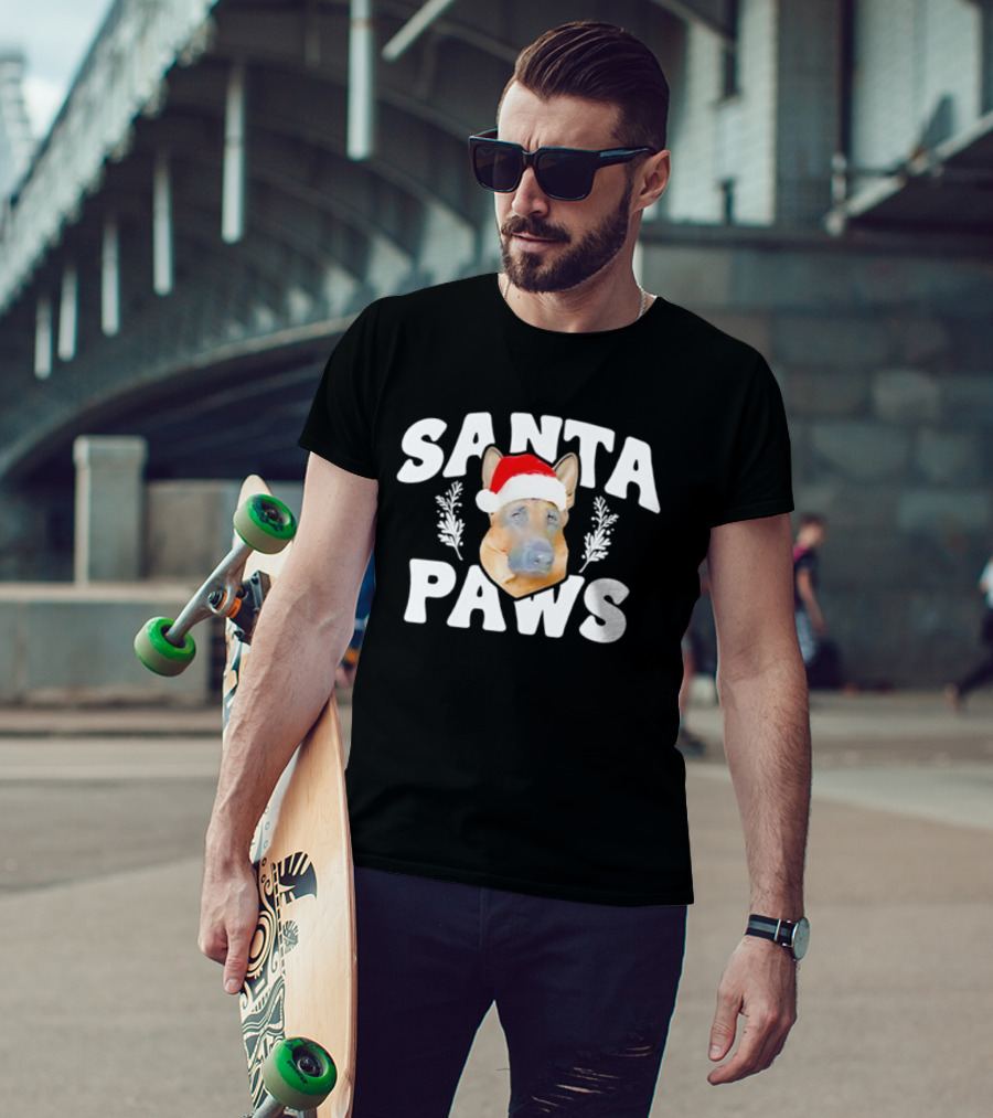 Santa Paws German Shepherd Christmas 2025 T-Shirt