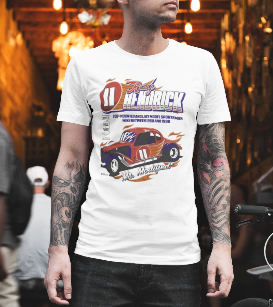 Ray Hendrick 11 Checkered Flag Sports Hall Of Fame Inductee Mr Modified Racing Car T-Shirt