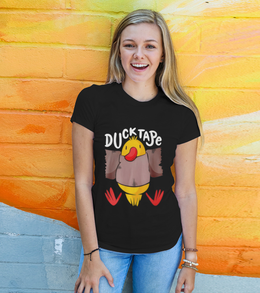 DUCK TAPE Funny Quirky Duct Tape Duck Humor T-Shirt