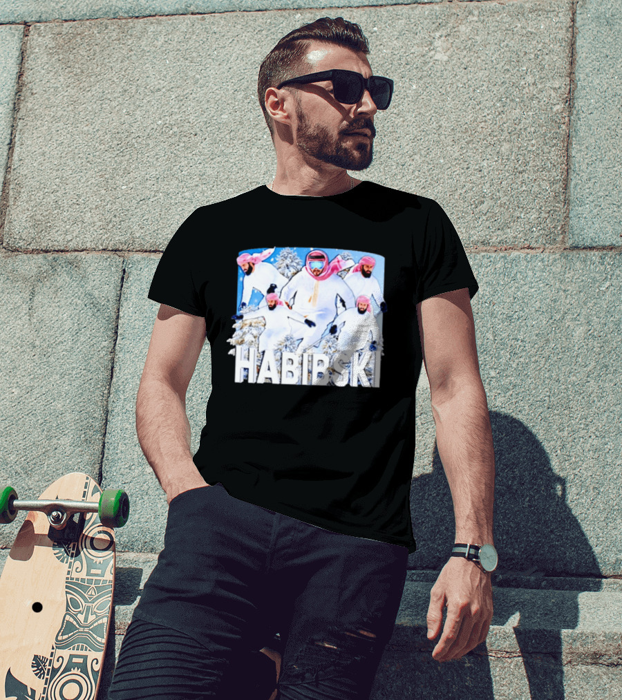 Habibski Habibi Skiing Adventure Winter Fun T-Shirt