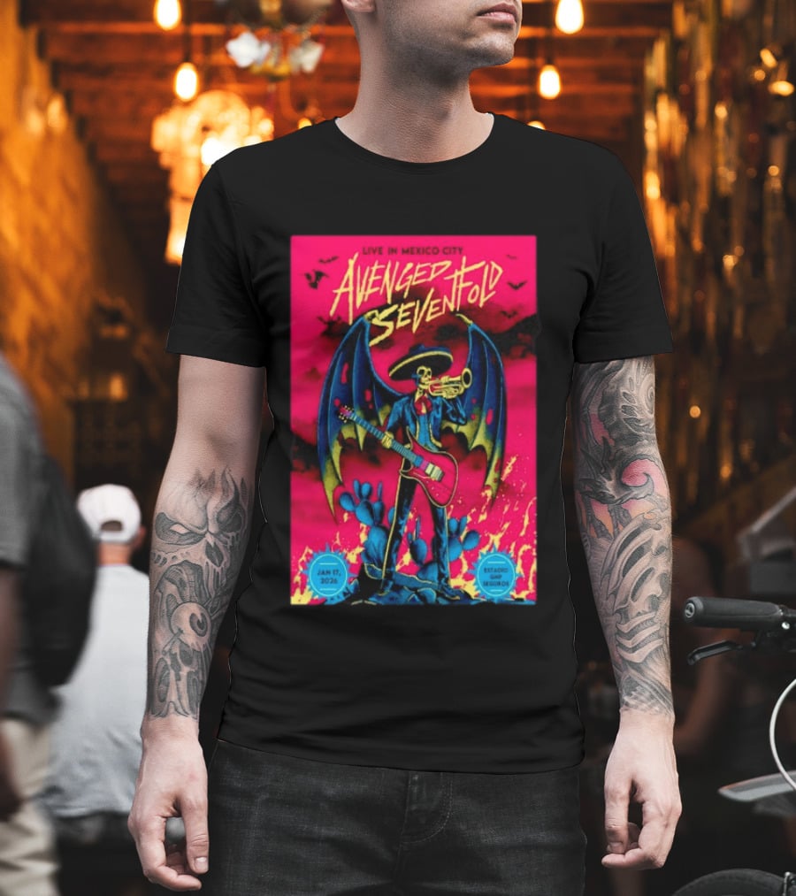 Avenged Sevenfold Live in Mexico City Estadio Foro Sol Jan 17 2026 Event T-Shirt