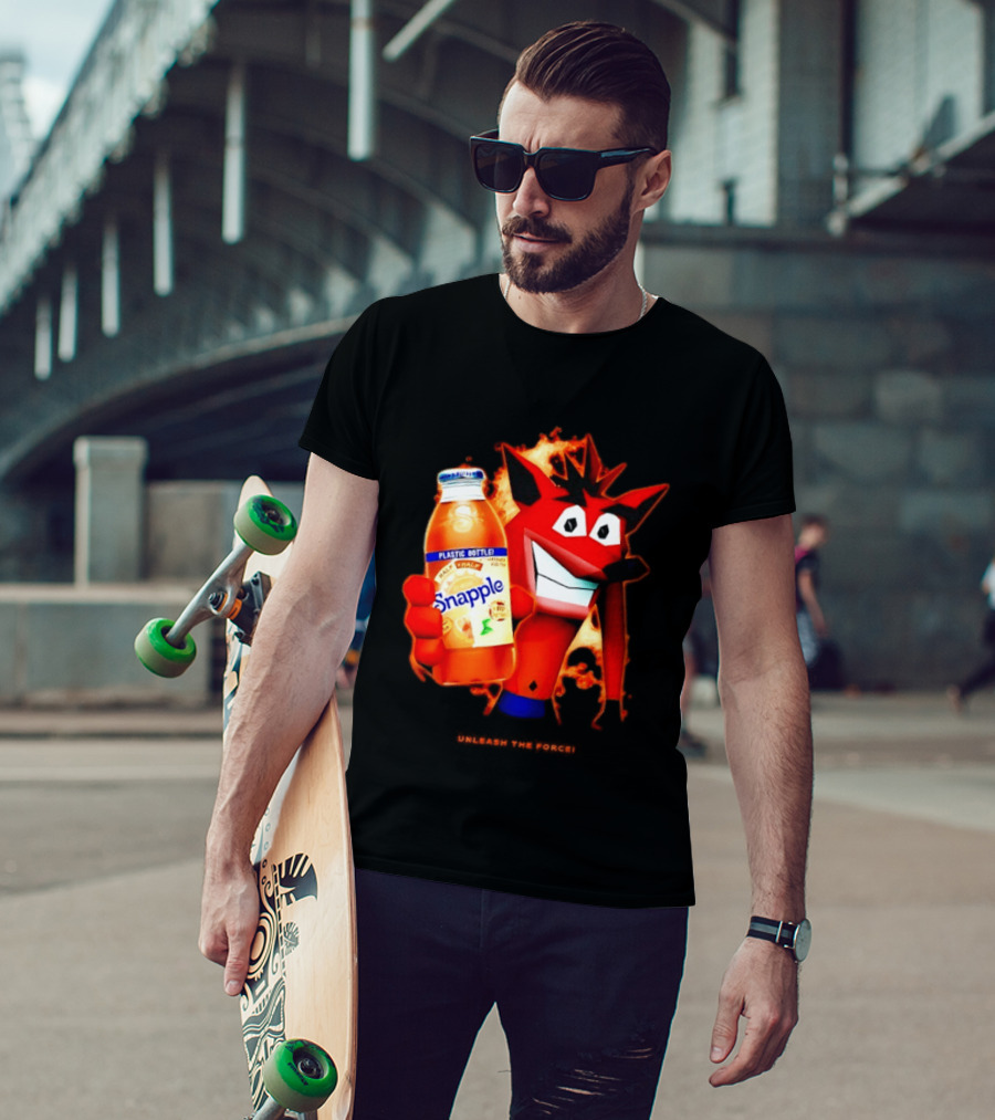Crash Bandicoot Holding Snapple Retro 90s T-Shirt