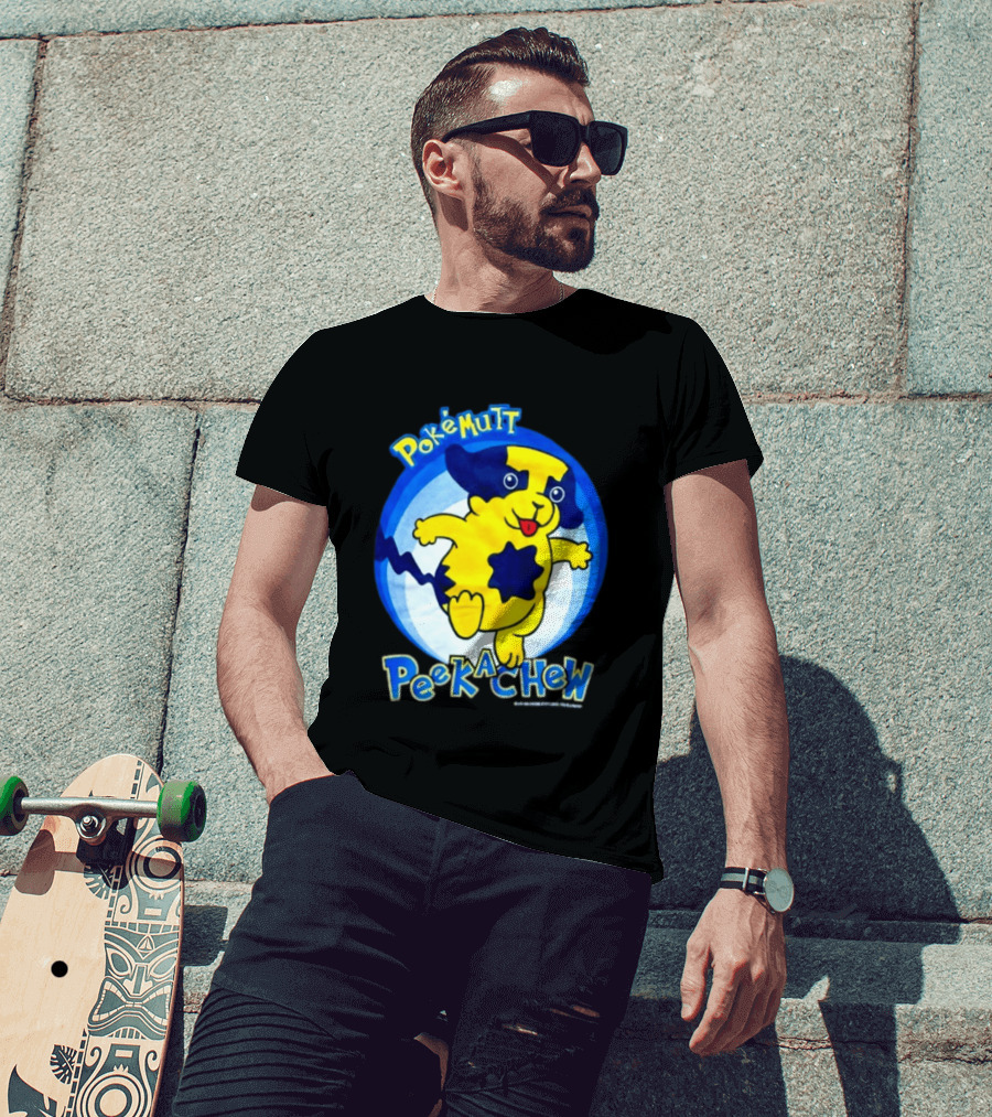 Pokemutt Peekachew Classic Fun Character Mashup T-Shirt