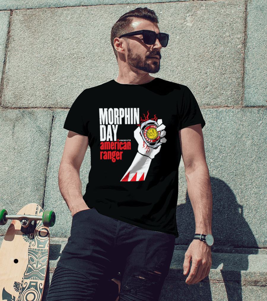 Power Rangers Morphin Day Presents American Ranger Power Coin Action T-Shirt