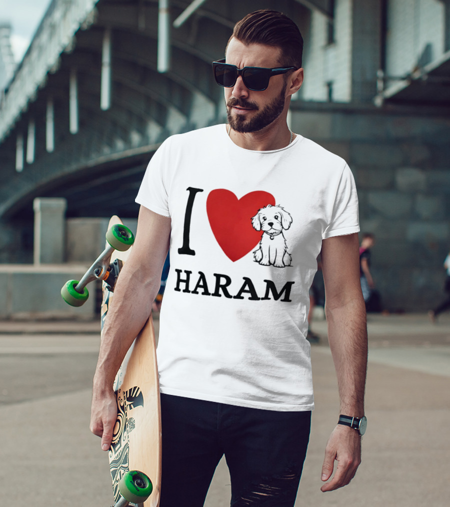 I Love Haram Cute Dog Heart T-Shirt