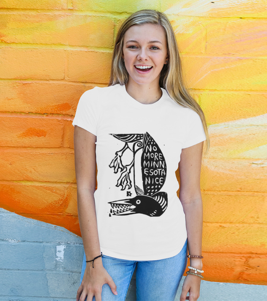 No More Minnesota Nice Owl Kicking Letter M T-Shirt