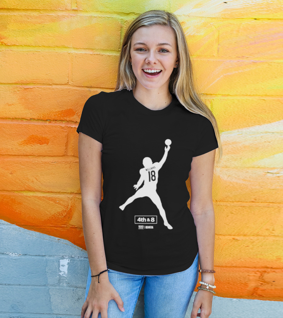 Caleb Williams 18 Chicago 4th & 8 Football T-Shirt