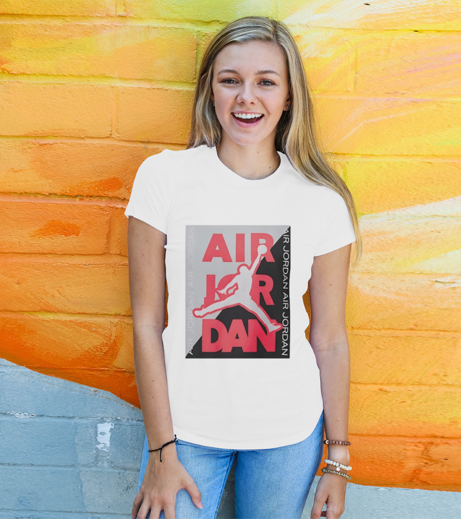 Air Jordan Repeat Jump Silhouette Red And Black T-Shirt