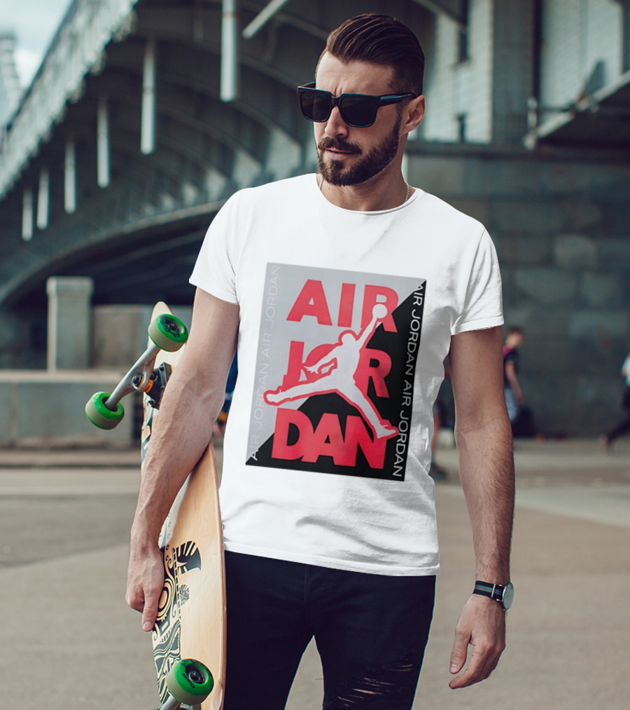 Air Jordan Repeat Jump Silhouette Red And Black T-Shirt