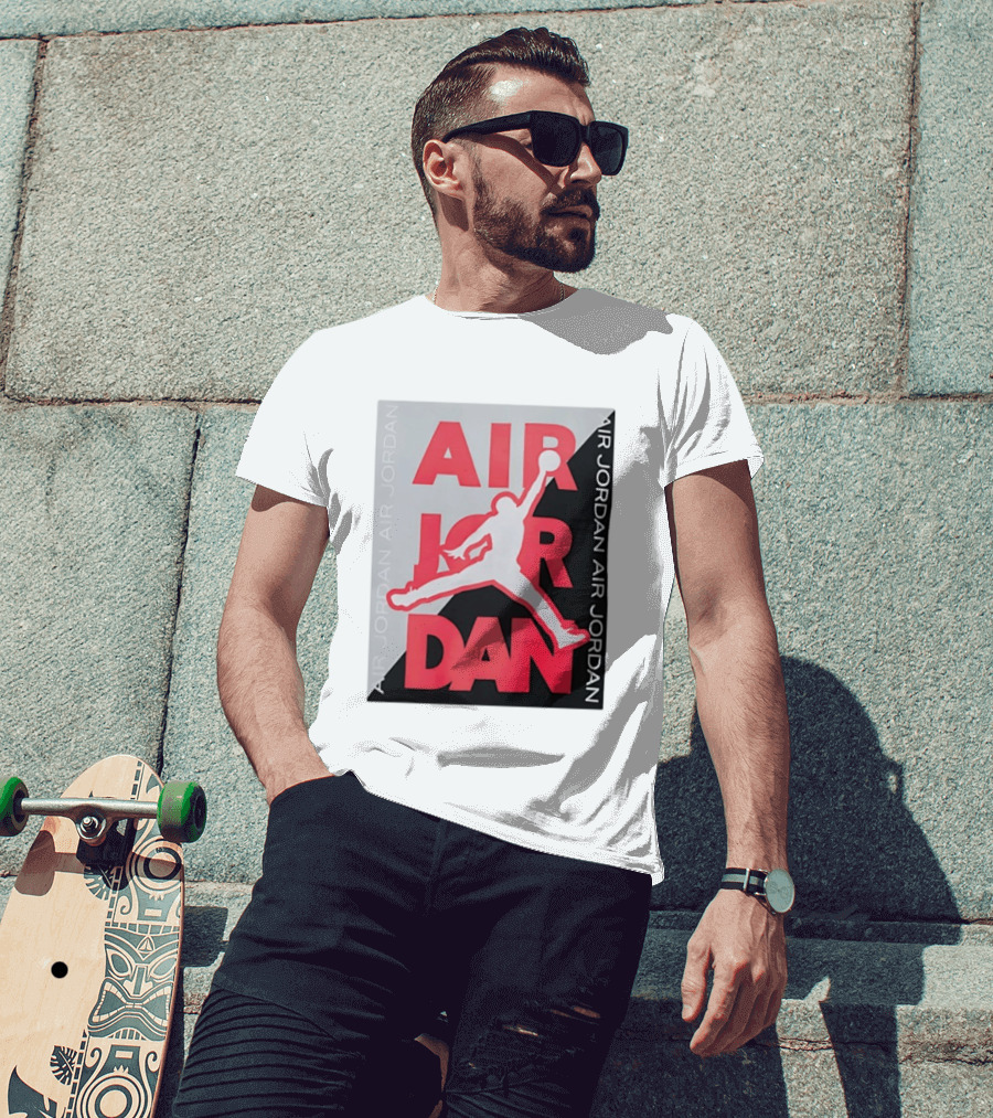 Air Jordan Repeat Jump Silhouette Red And Black T-Shirt