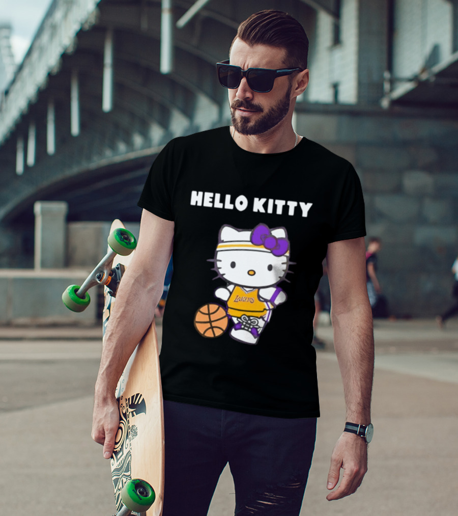 Los Angeles Lakers Hello Kitty Basketball Collaboration T-Shirt