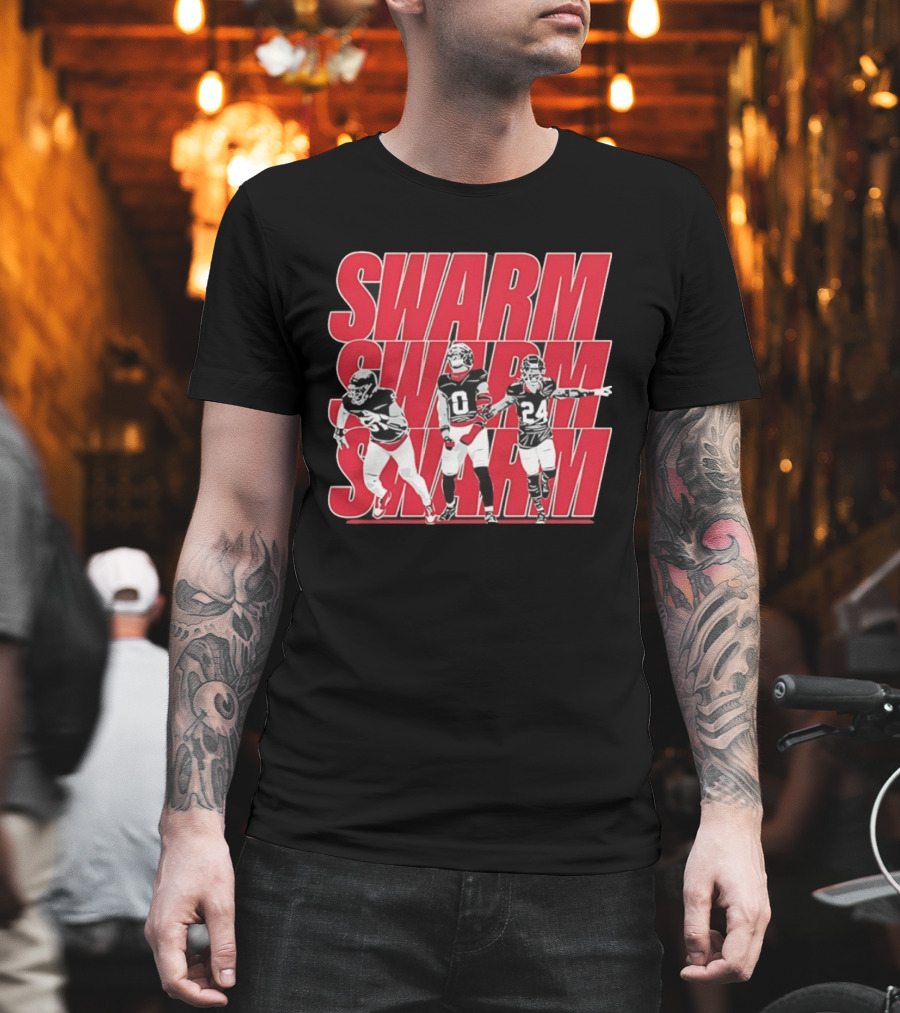 Houston Texans Swarm Swarm Swarm Derek Stingley Jr Football T-Shirt