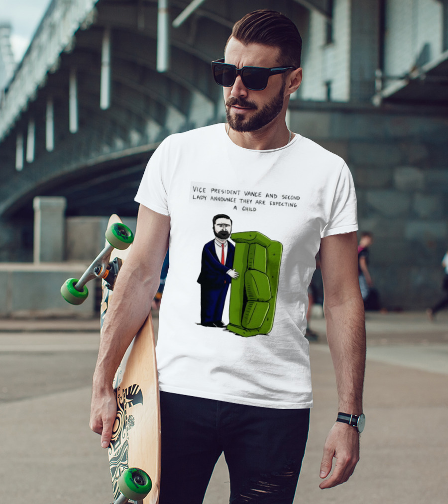 Vice President Vance And Second Lady Expecting Child Iconic Couch Scene T-Shirt