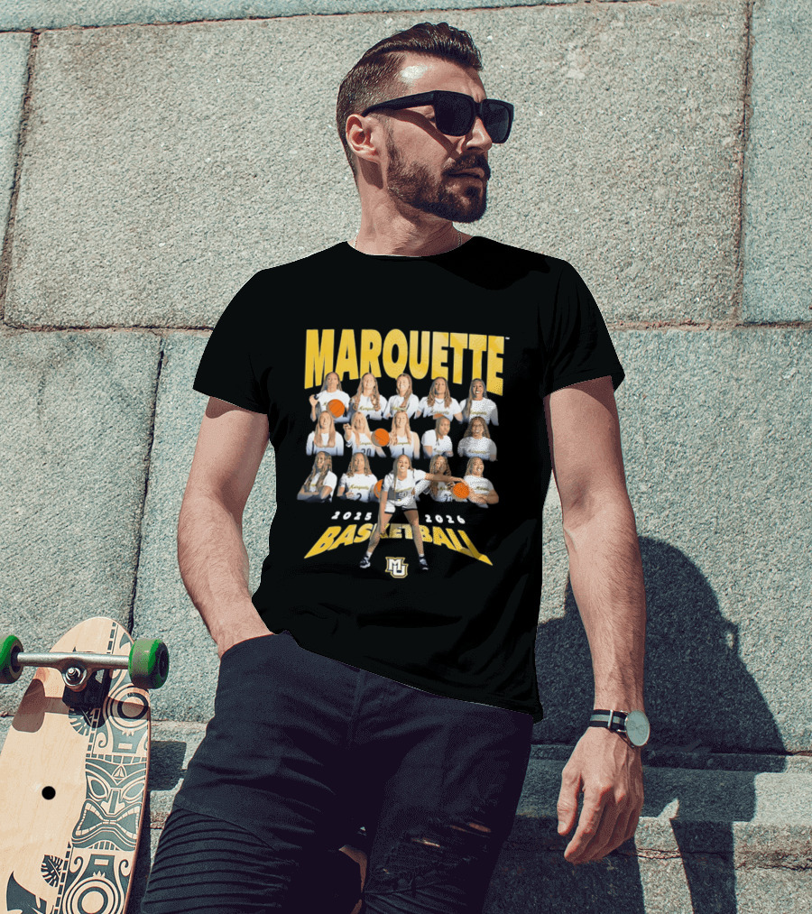 Marquette 2025 2026 Women's Basketball Team Collage T-Shirt