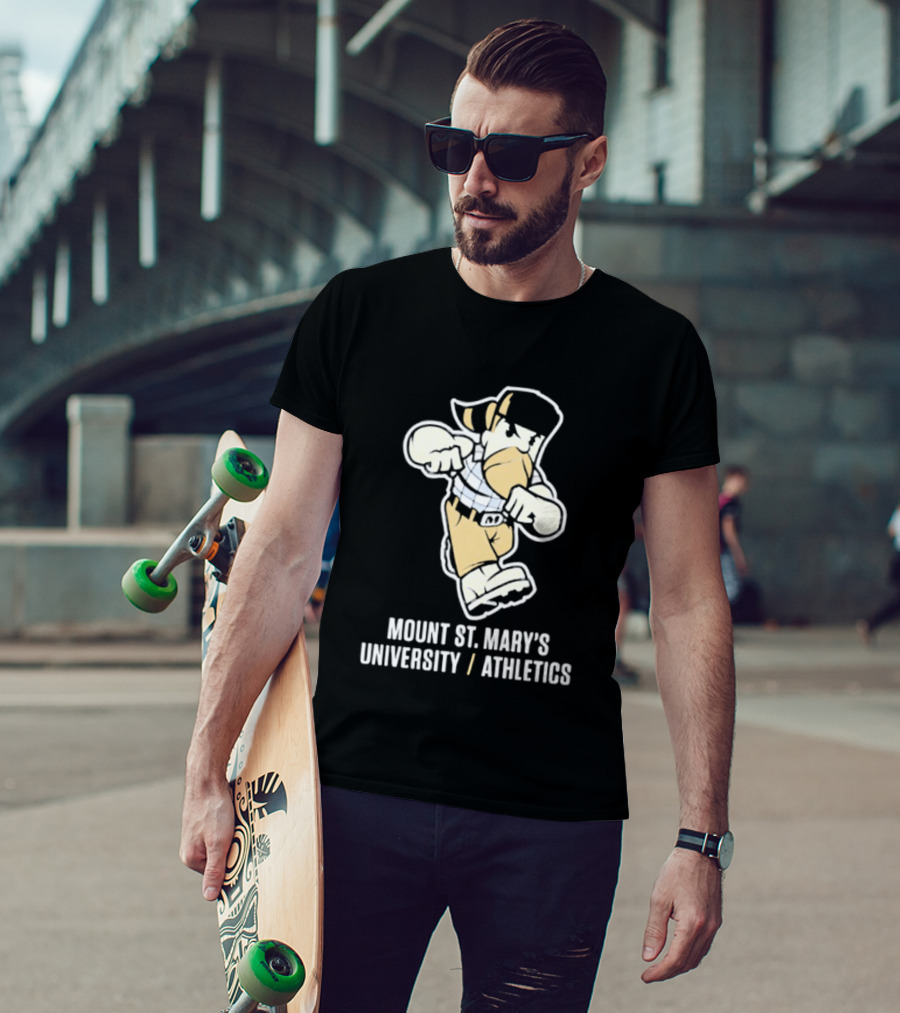 Mount St. Mary's University Athletics Sports Mascot Fight Pose T-Shirt