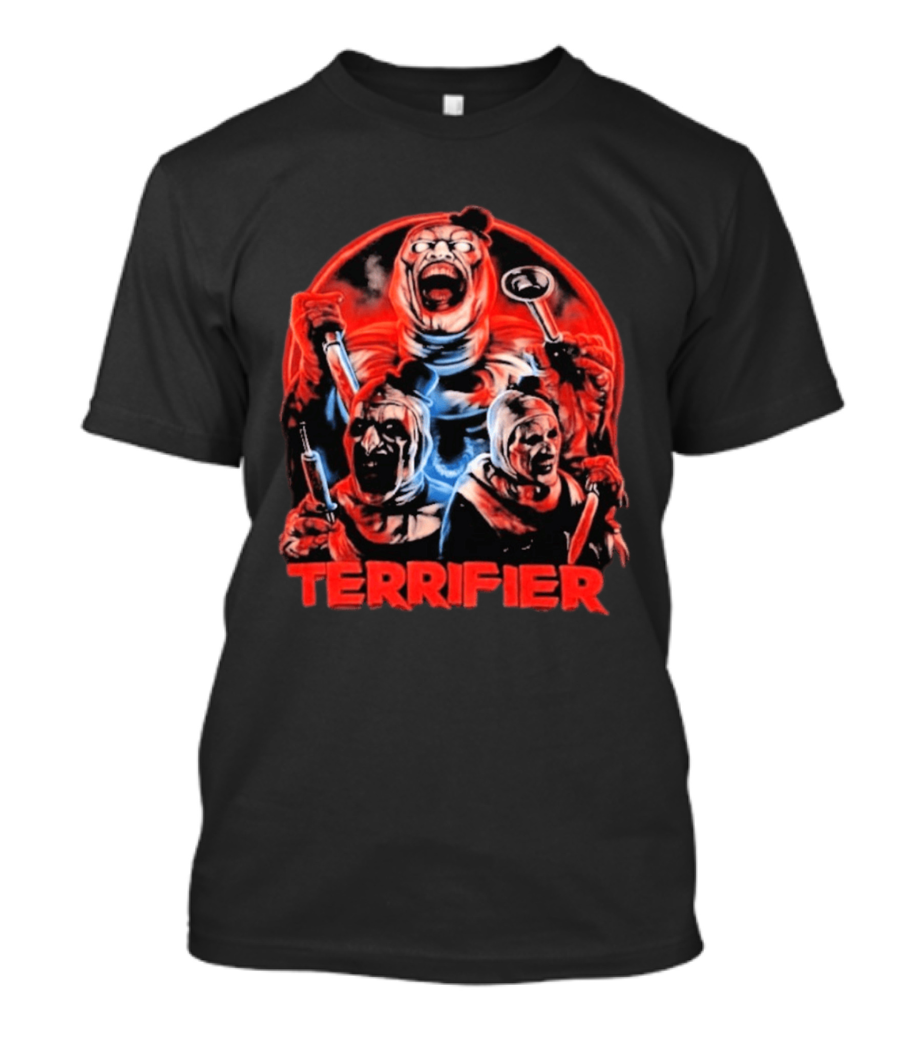 Terrifier Horror Movie Villains Red And Blue T-Shirt