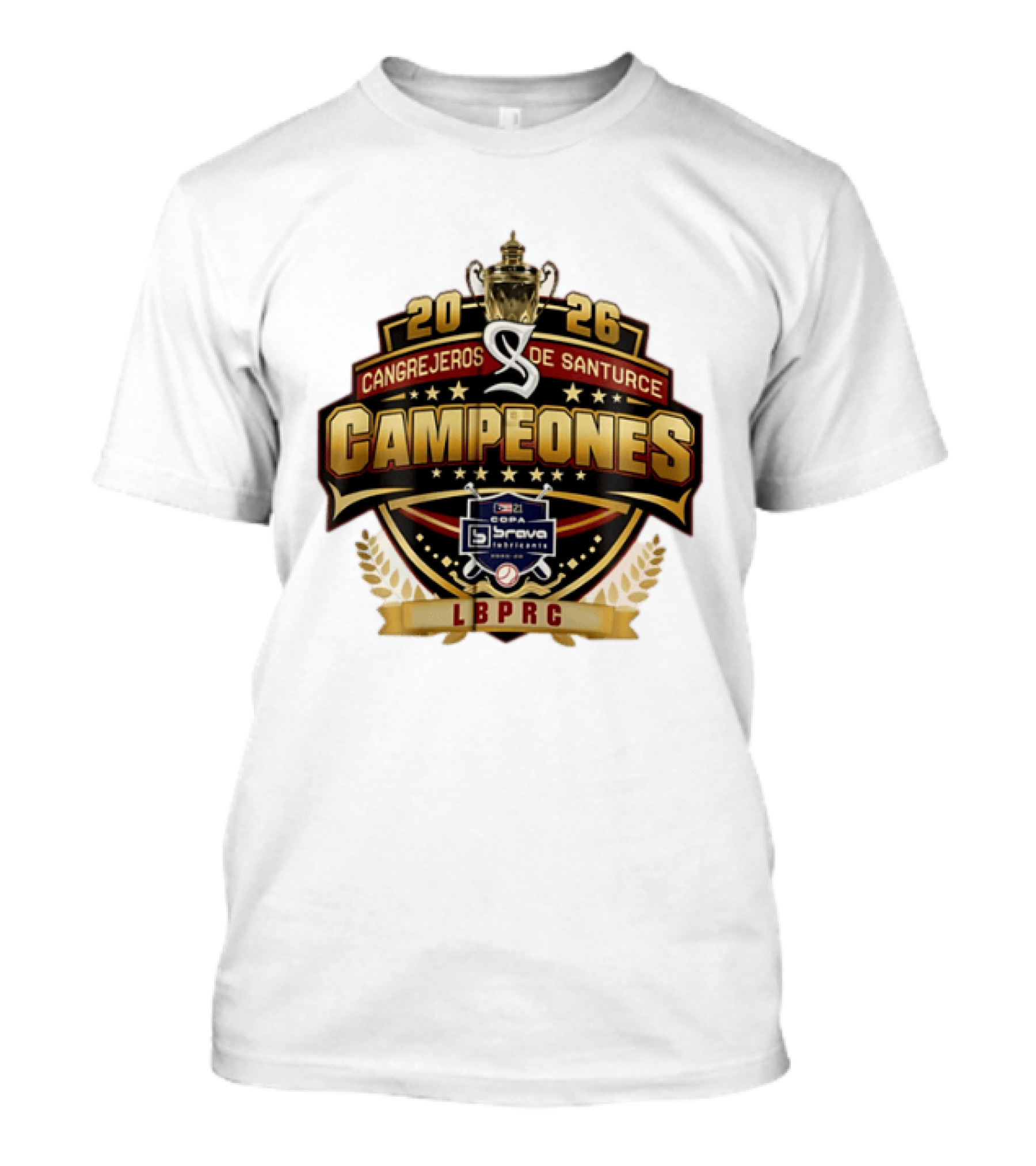 Cangrejeros De Santurce 2026 Campeones Celebrate LBPRC Trophy Baseball T-Shirt