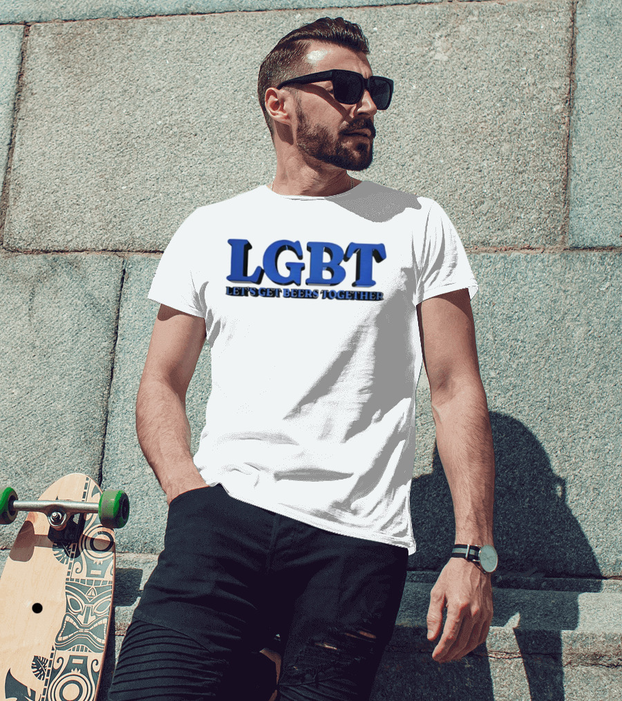 LGBT Let's Get Beers Together Blue T-Shirt