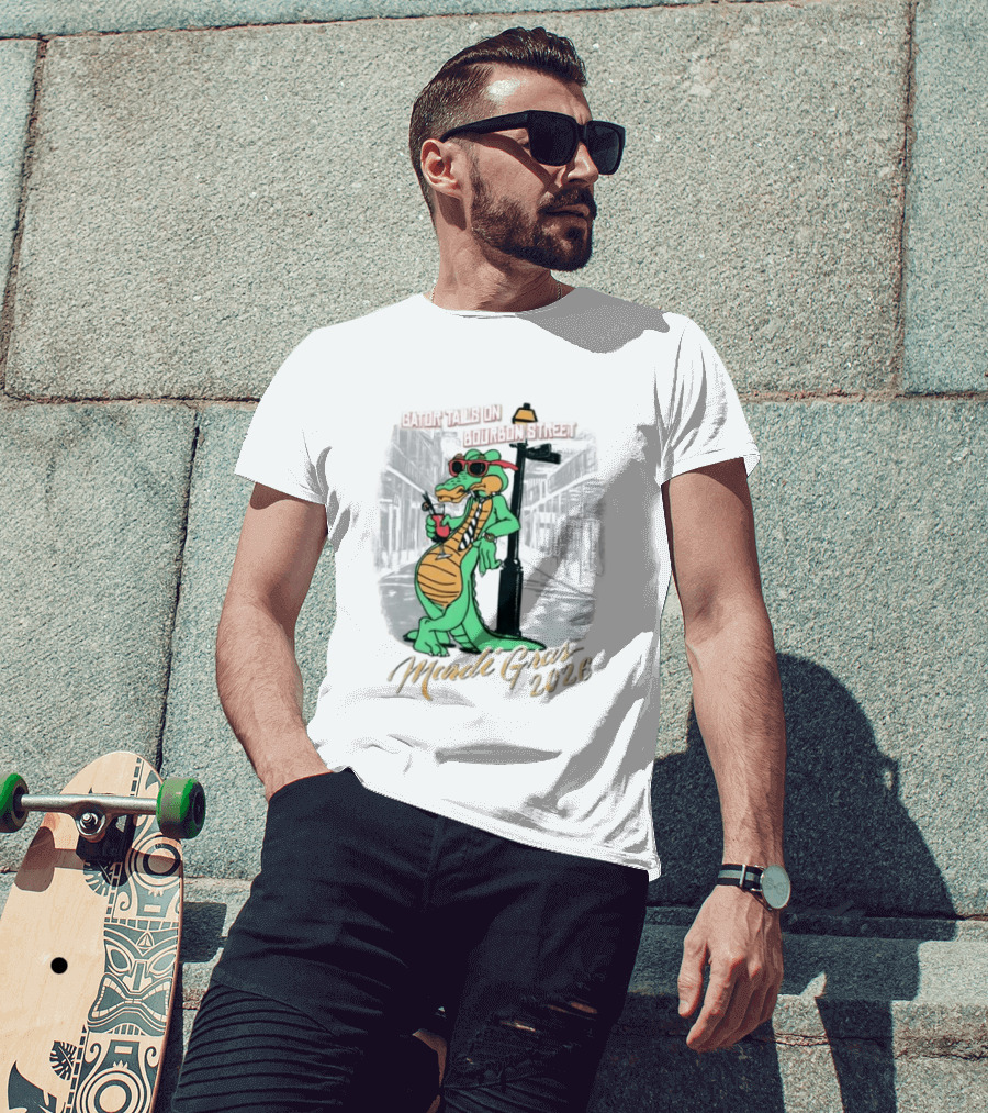 Gator Tails On Bourbon Street Mardi Gras 2026 T-Shirt