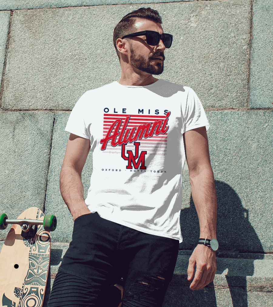 Ole Miss Alumni UM Oxford Hotty Toddy Stripes T-Shirt