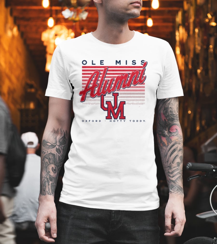 Ole Miss Alumni UM Oxford Hotty Toddy Stripes T-Shirt