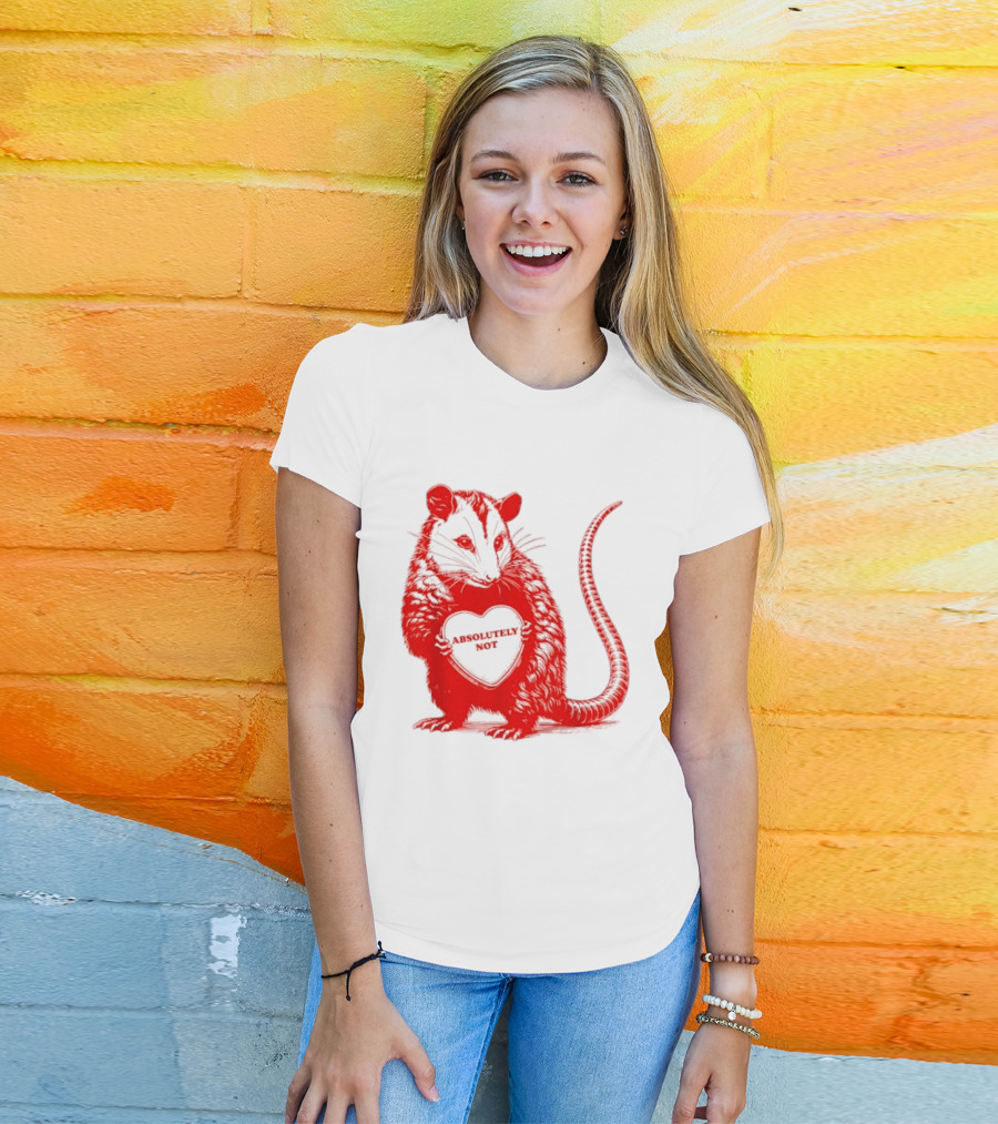 Absolutely Not Valentine Opossum Heart T-Shirt