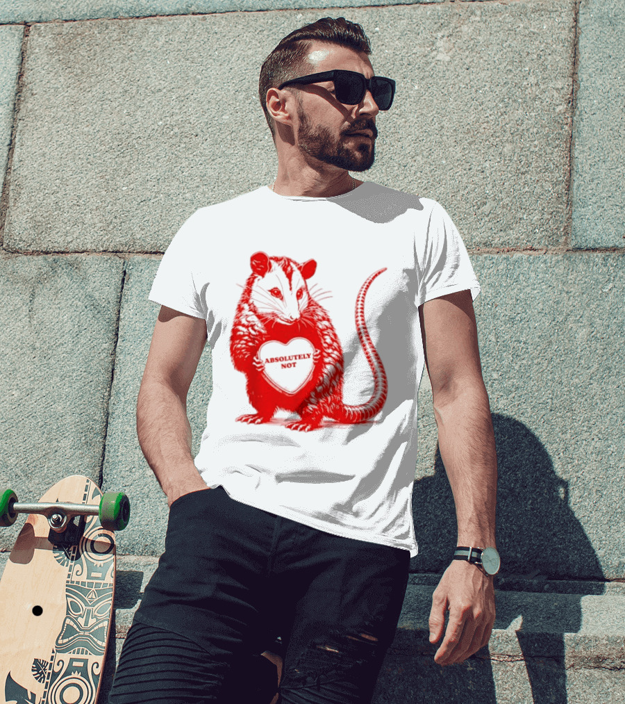 Absolutely Not Valentine Opossum Heart T-Shirt