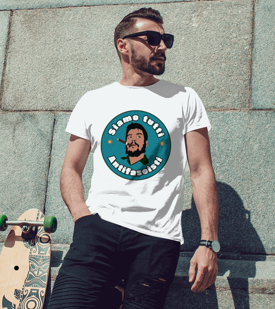 Siamo Tutti Antifascisti Portrait With Cigar And Stars T-Shirt