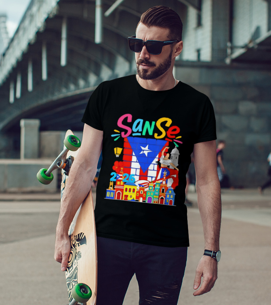 Sanse Festival 2026 Puerto Rican Culture Celebration San Sebastian Balcones De Cora T-Shirt
