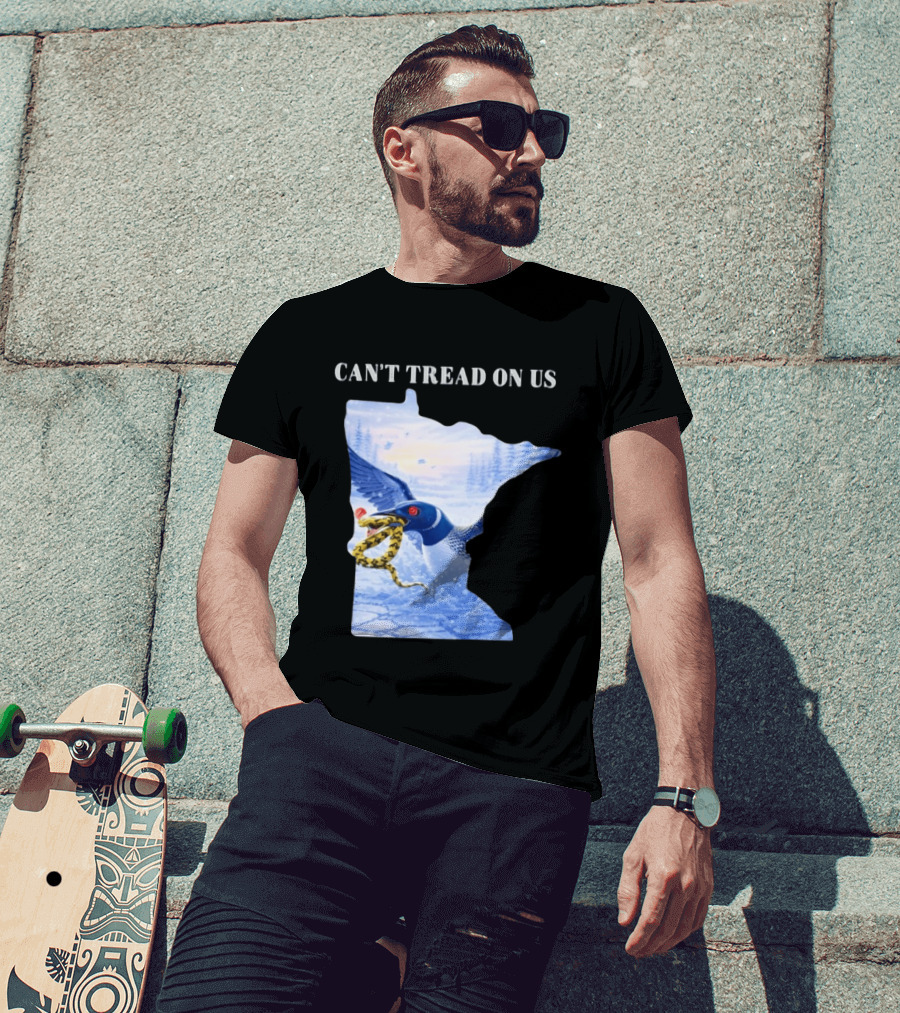 Can't Tread On Us Loon Snake Minnesota Ice Support T-Shirt