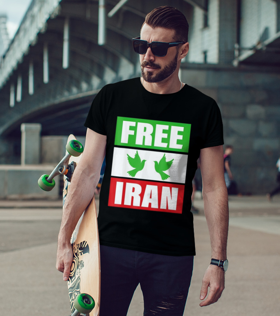 Free Iran Green White Red Peace Doves Freedom T-Shirt