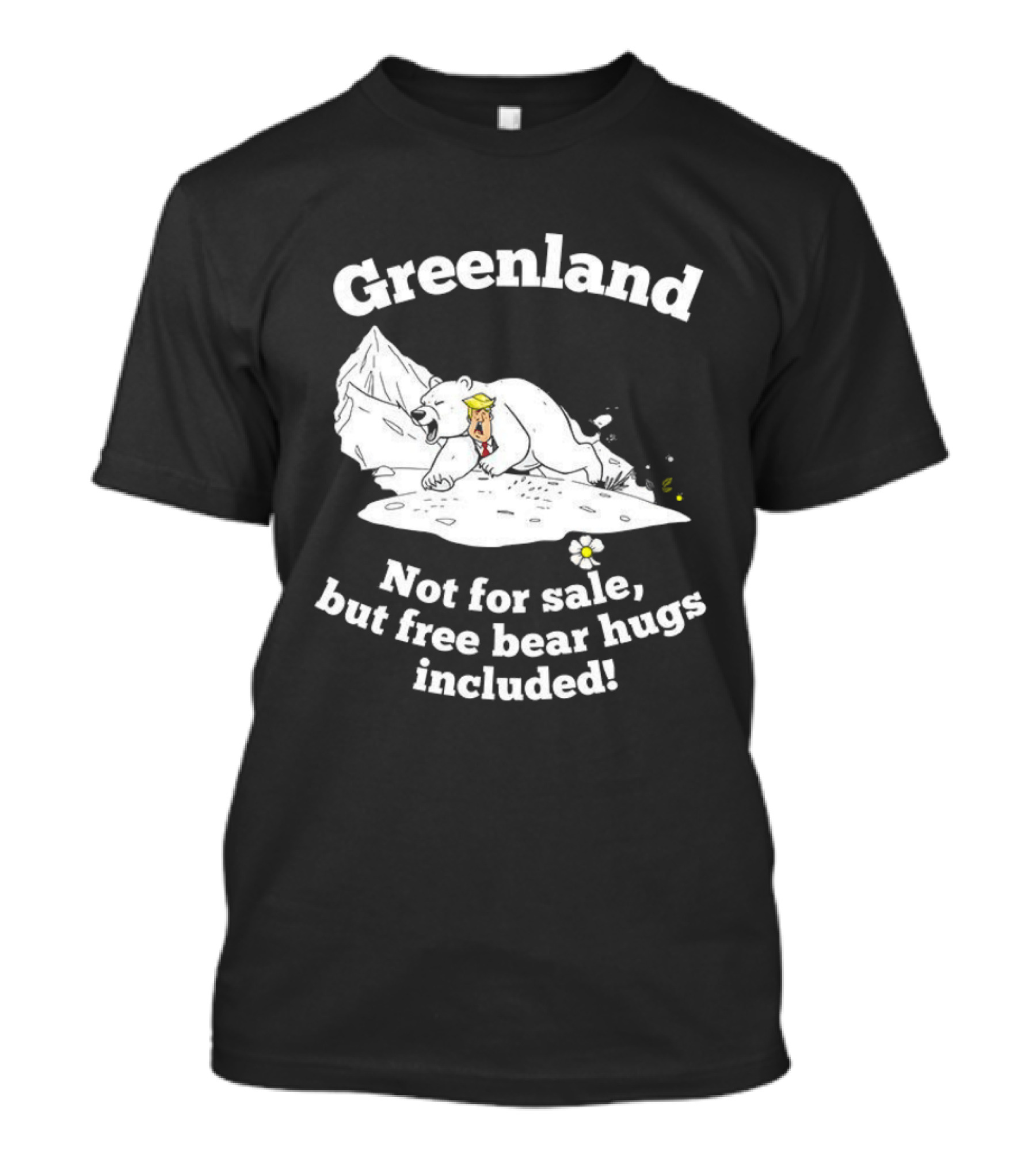 Greenland Not For Sale Free Bear Hugs Included Polar Bear Trump Caricature T-Shirt