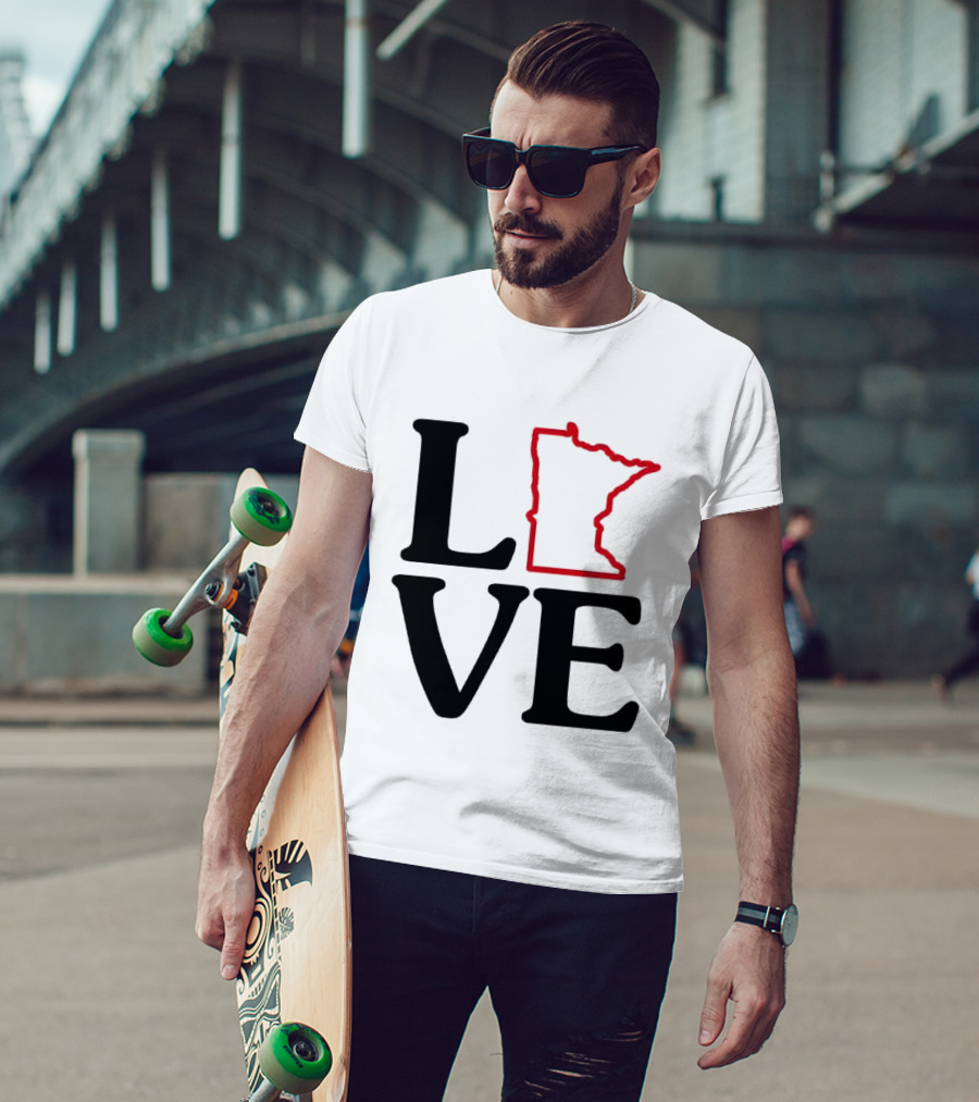 Love Minnesota State Map T-Shirt