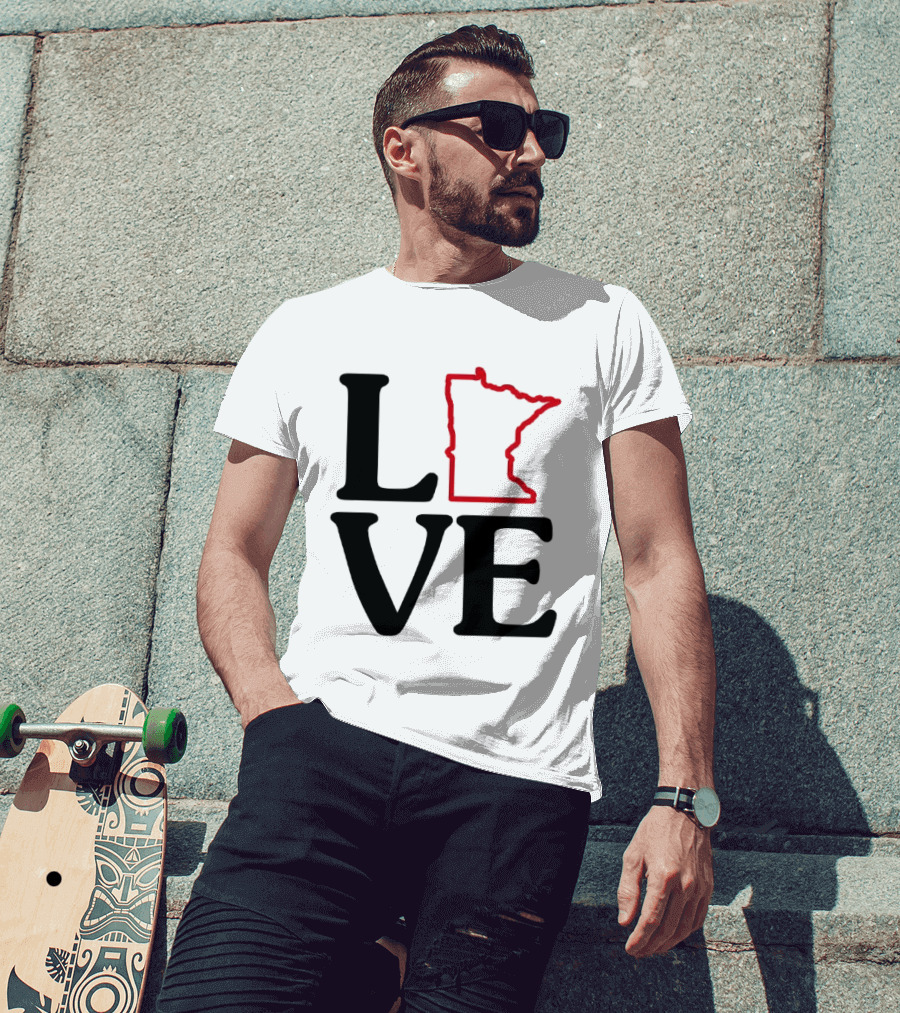 Love Minnesota State Map T-Shirt